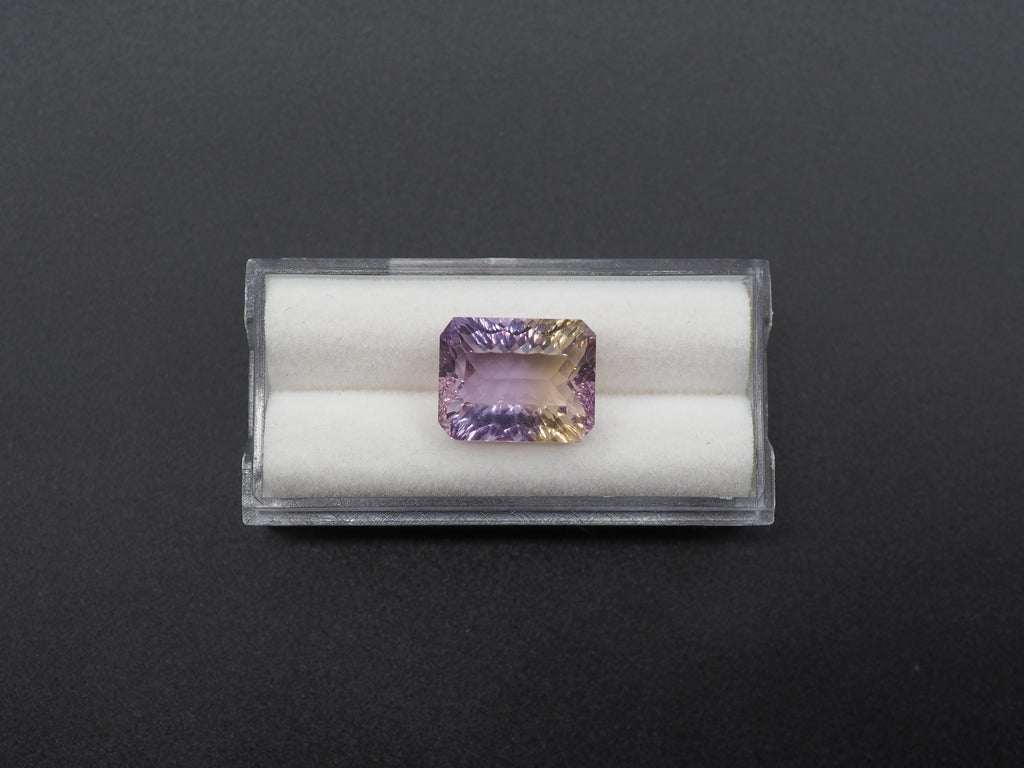 Faceted Ametrine Rectangle Shape  14x11mm Approximately 8.4  Carat (GTG-AMT-25)