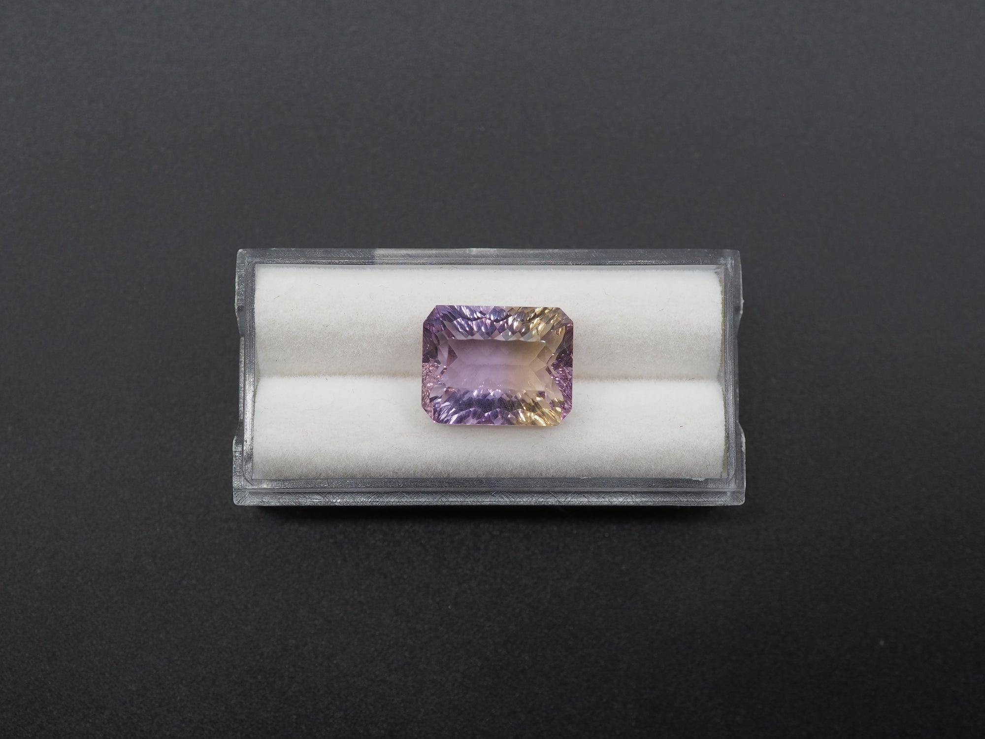 Faceted Ametrine Rectangle Shape  14x11mm Approximately 8.4  Carat (GTG-AMT-25)