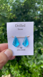 Hydro Drilled Faceted Blue Topaz Shield Shape, 21x13mm,  Approximately 13 Carat (GTG-HBT-6)