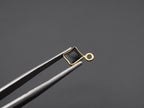 Black Onyx 18K Gold Filled Bezel 6x6 mm ,Single Connector, Onyx Charm