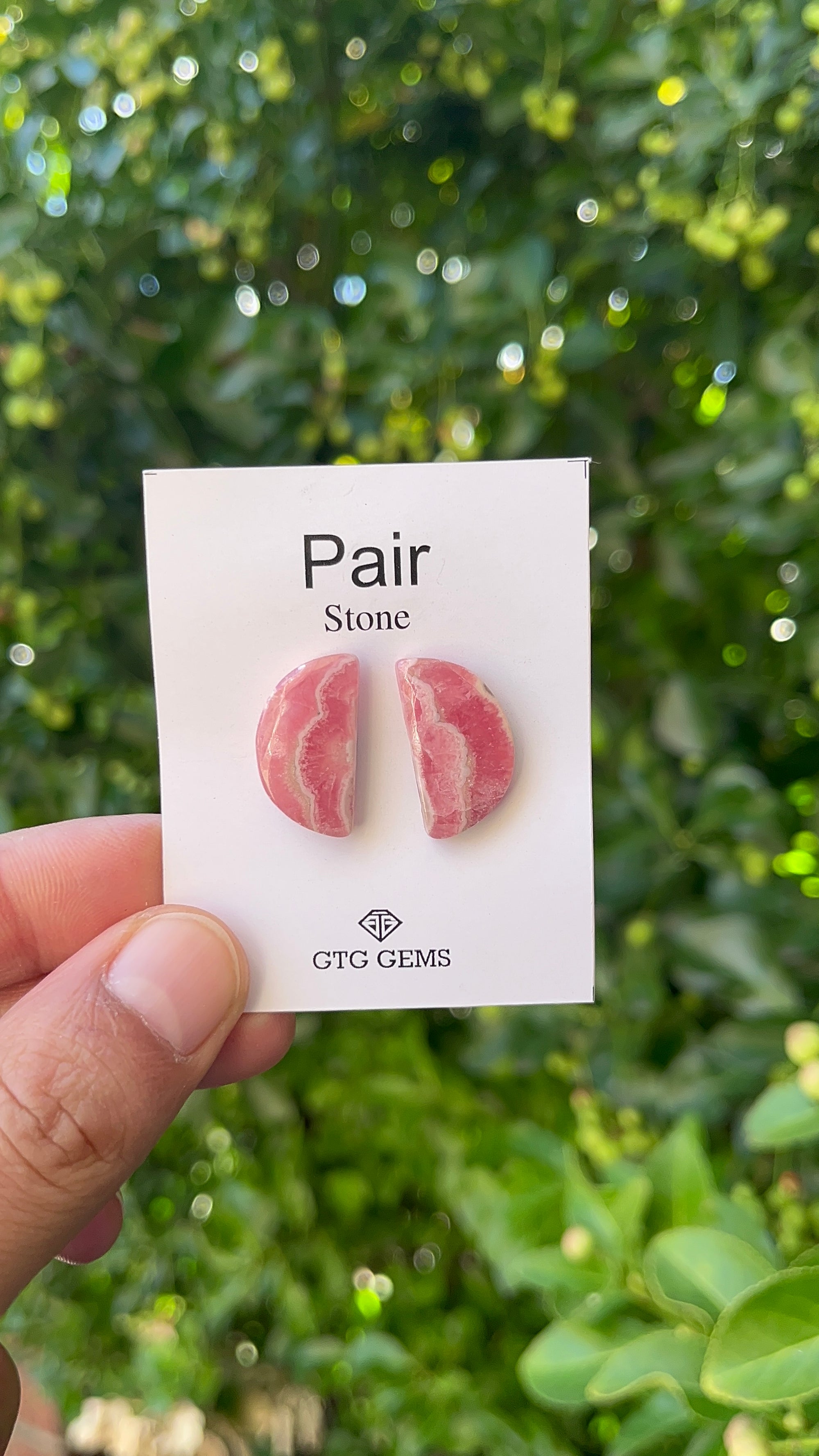 Rhodochrosite 21x11mm Matching Pair Cabochon