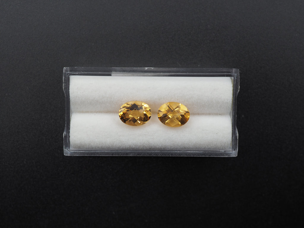 Citrine Faceted  Oval Shape 9.0 x 7.0  mm & 9.0 x 7.0 mm Matching Pair Approximately 3.06 Carat