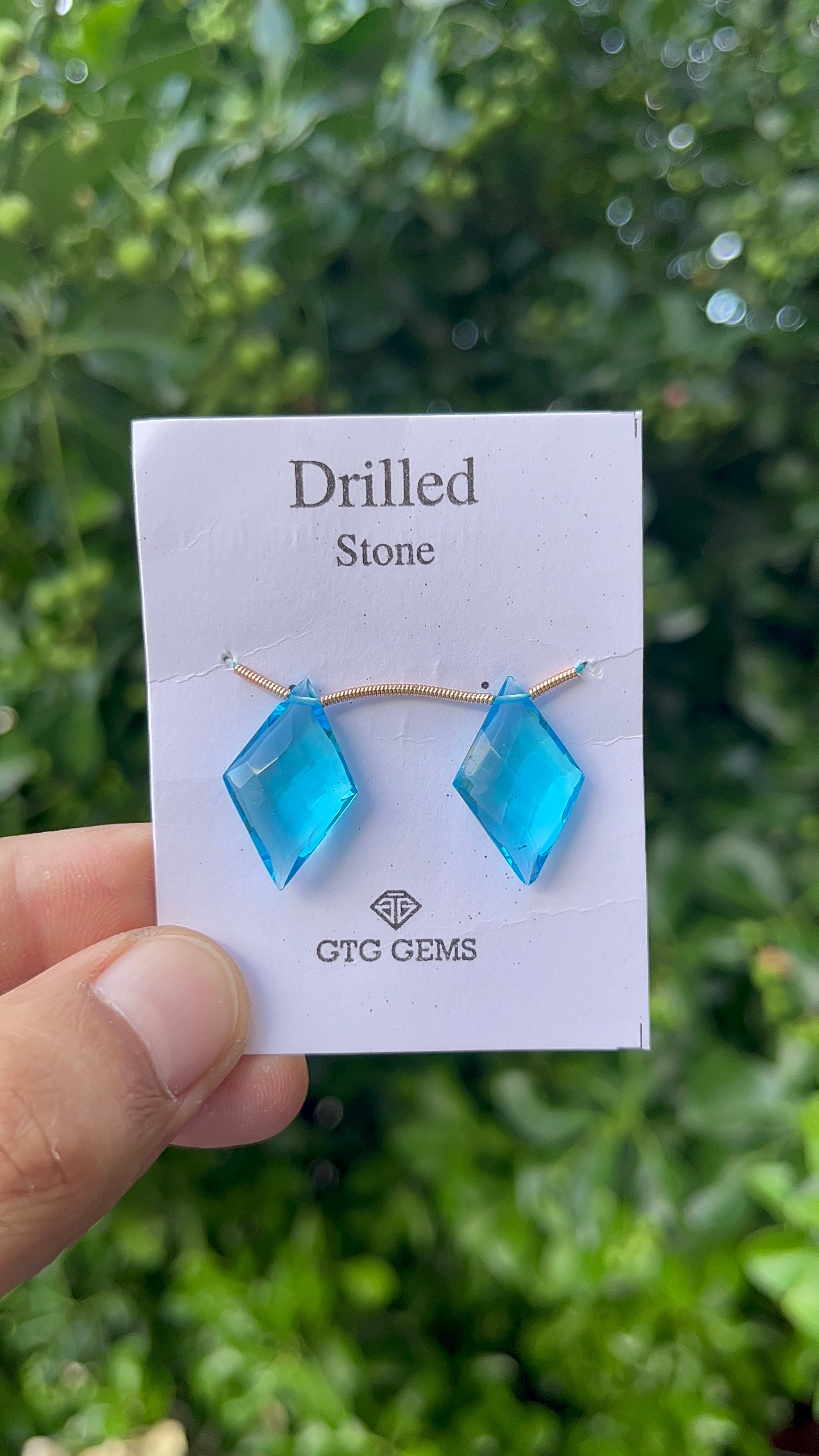 Drilled Blue Topaz Hydro 22x13mm Approximately 13 Carat (GTG-HBT-7)