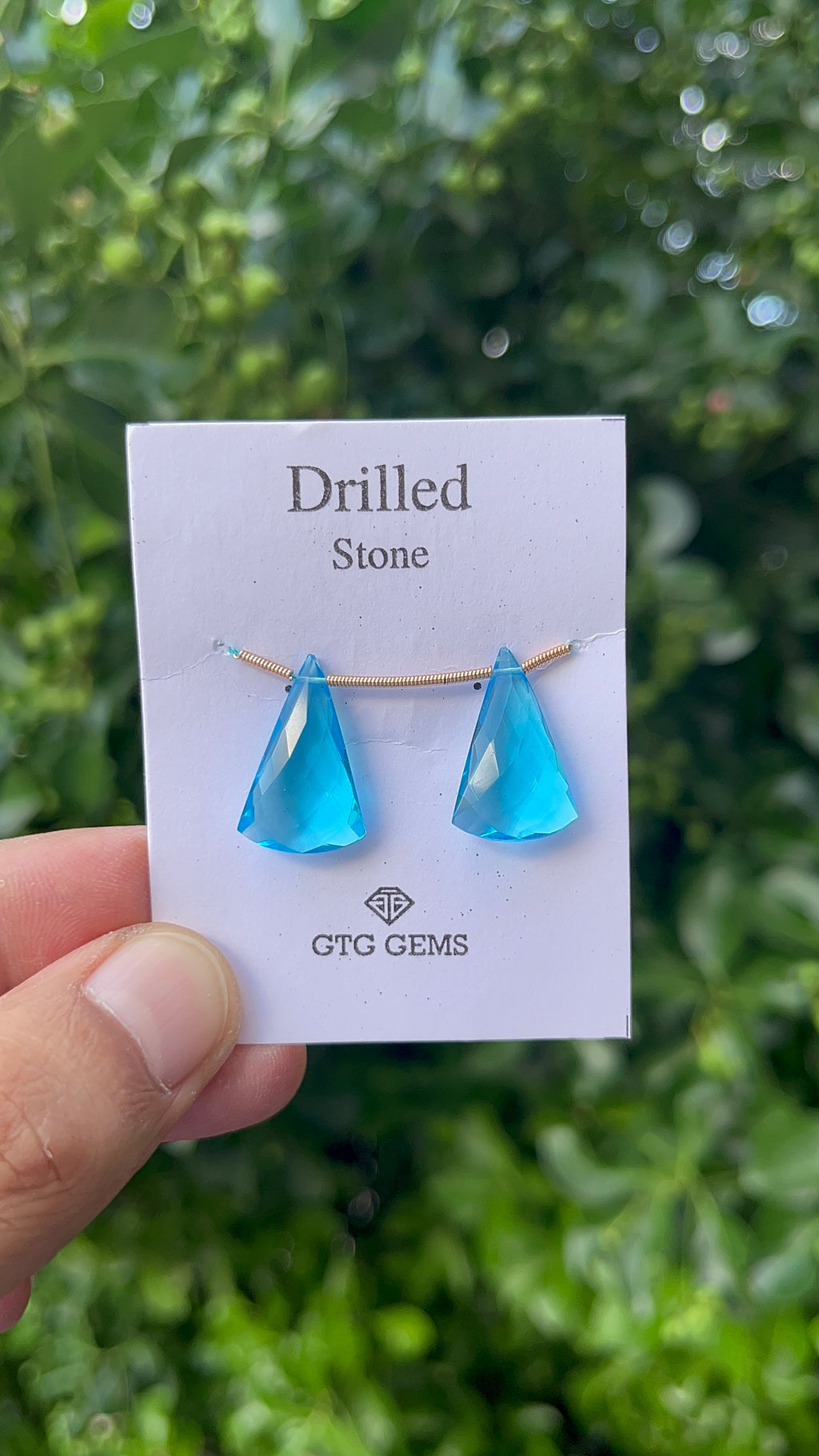 Drilled Blue Topaz Hydro 22x13mm Approximately 14 Carat (GTG-HBT-8)