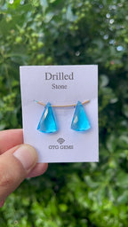 Drilled Blue Topaz Hydro 22x13mm Approximately 14 Carat (GTG-HBT-8)