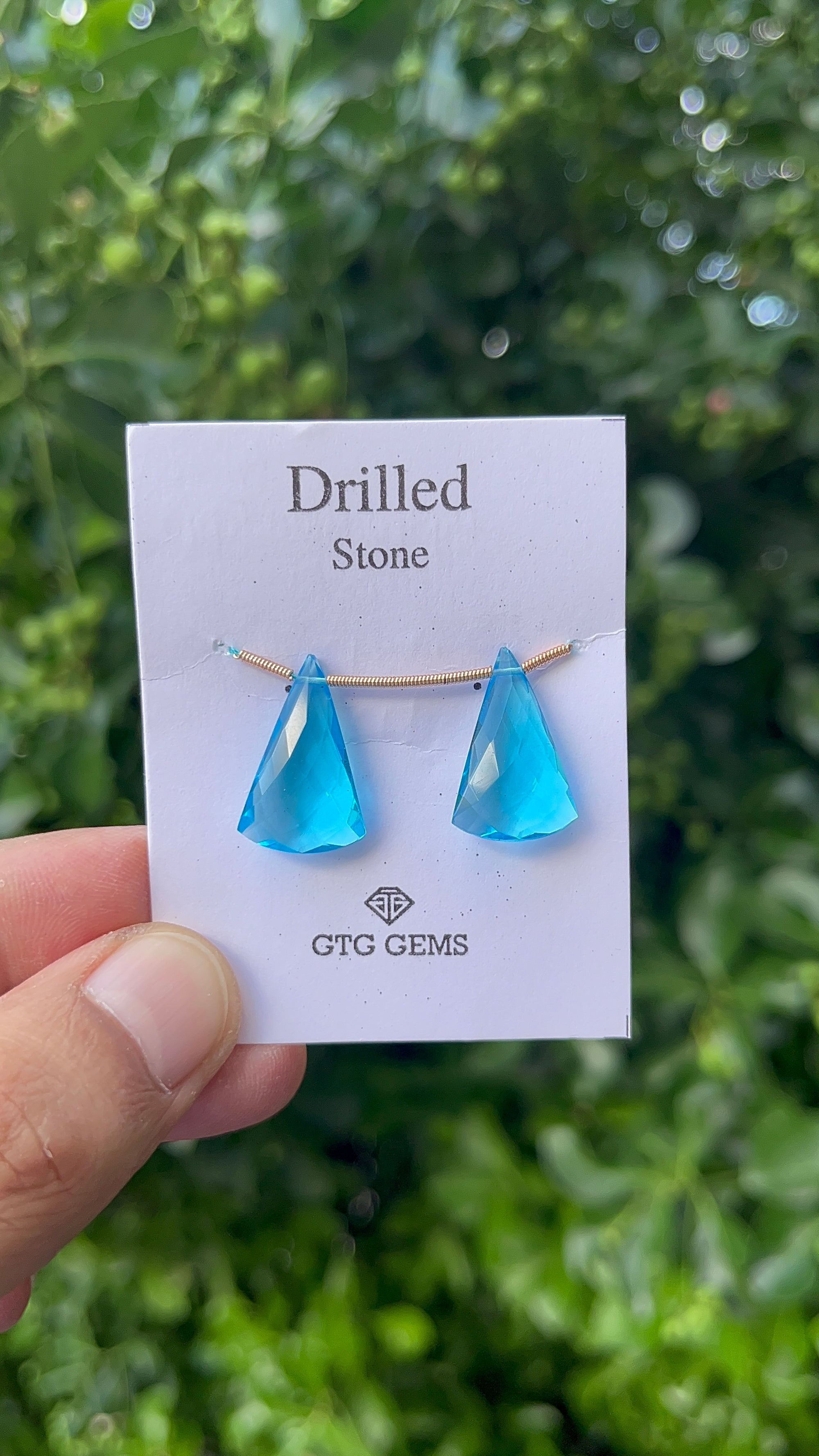 Drilled Blue Topaz Hydro 22x13mm Approximately 14 Carat (GTG-HBT-8)