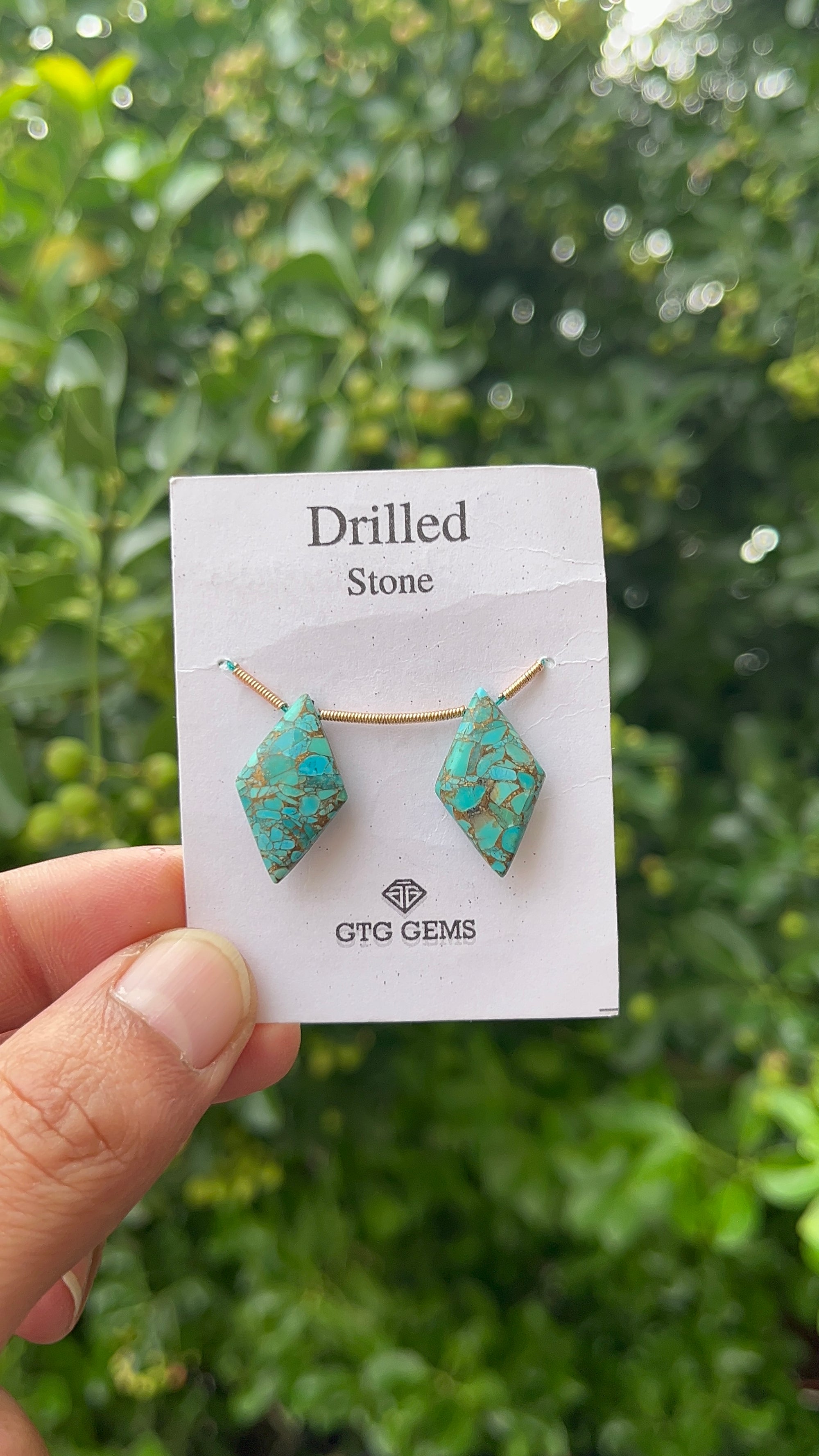 Drilled Blue Turquoise 22x12mm Approximately 13.50 Carat (GTG-DTR-7)