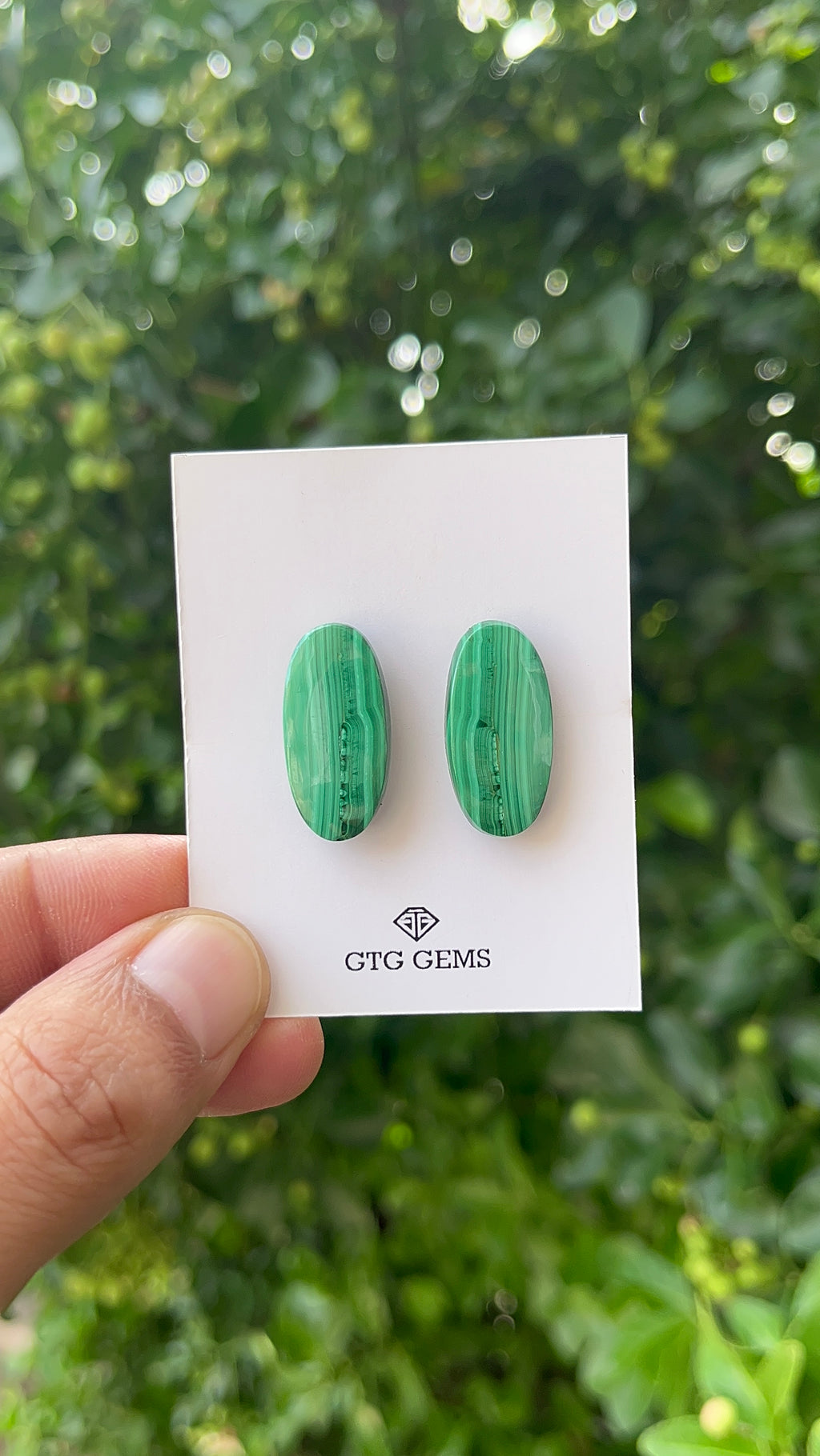 Malachite 24x12mm Matching Pair Cabochon