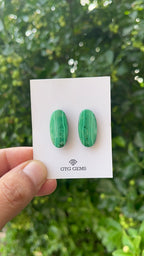 Malachite 24x12mm Matching Pair Cabochon