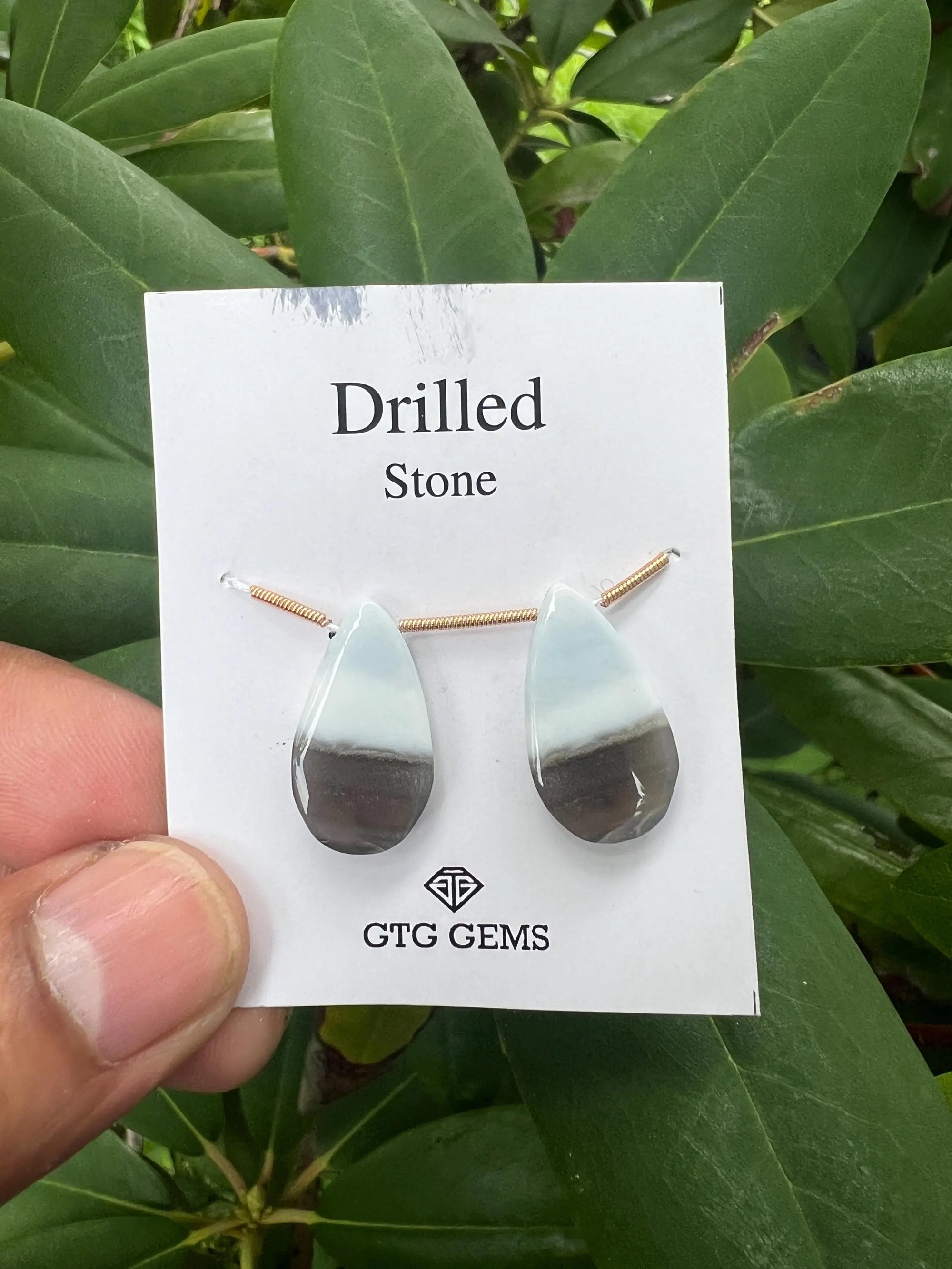 Drilled Blue Opal Cabochon, 22x12mm Approximately  18 Carat (GTG-DOP-2)