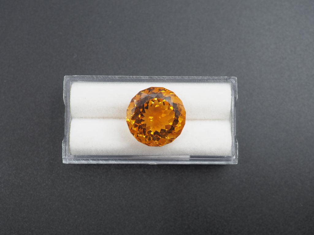 Citrine Faceted  Round Shape 16.5 x 11 mm Single Piece Approximately 15.53 Carat