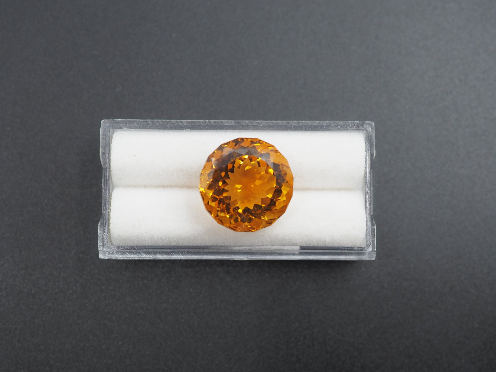 Citrine Faceted  Round Shape 16.5 x 11 mm Single Piece Approximately 15.53 Carat