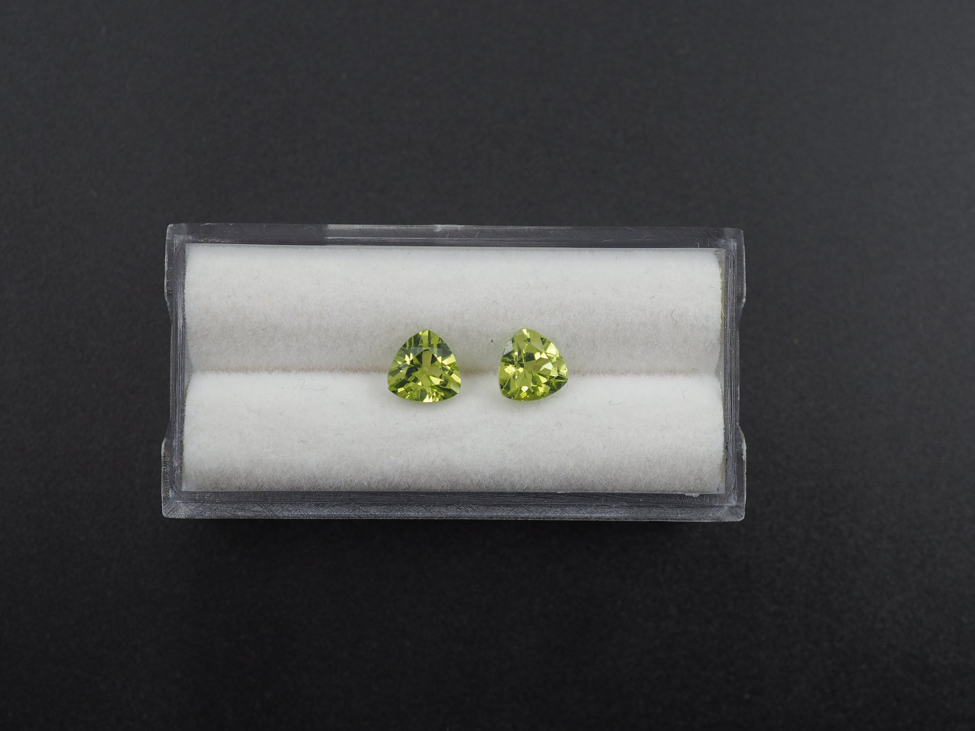 Peridot  Faceted Trillion Shape 6x6mm Matching Pair  Approximately 1.60 Carat
