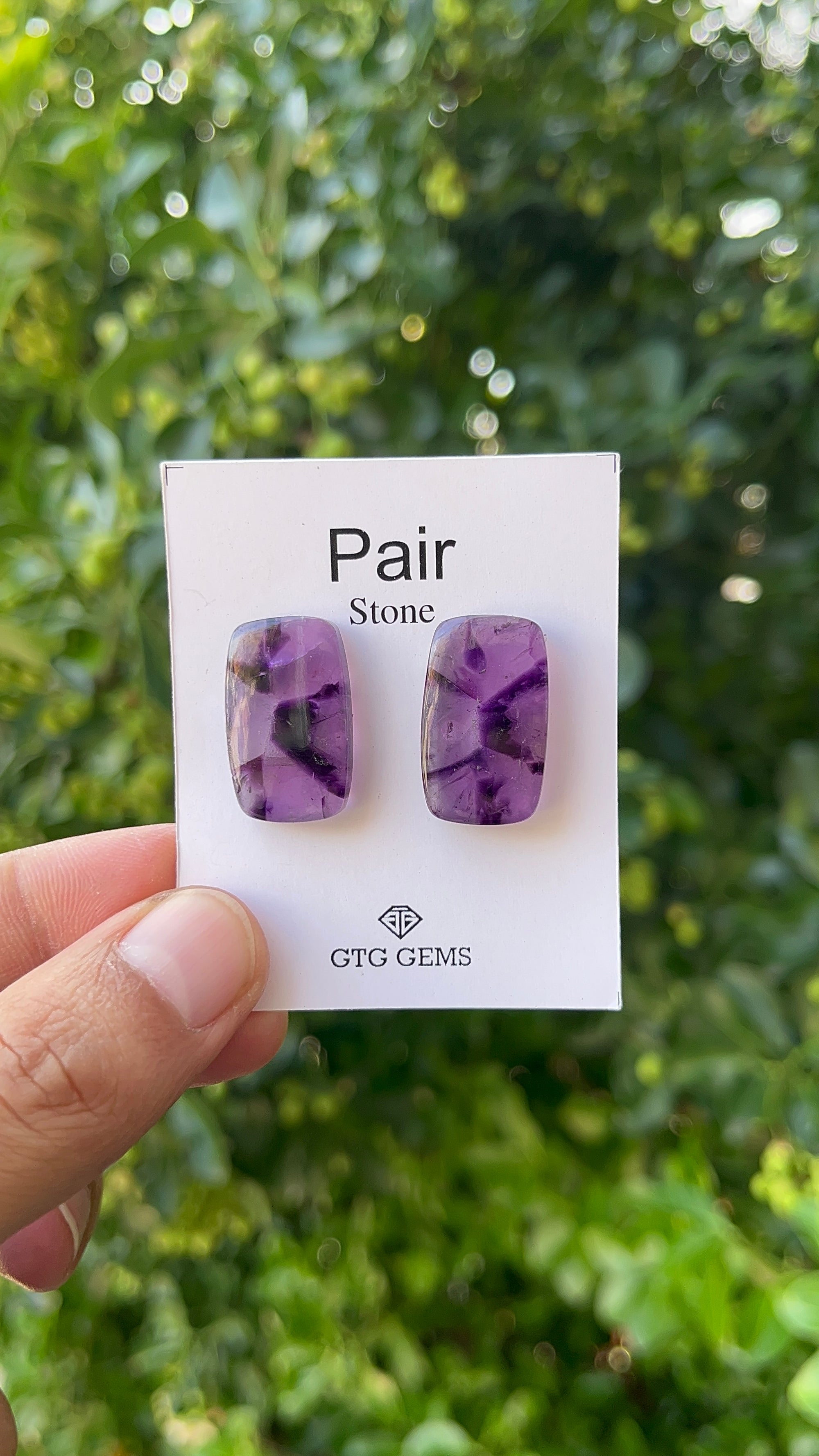 Star Amethyst Matching Pair Cabochon 24x14 mm, Approximately 34.50 Carat (GTG-AM-26)