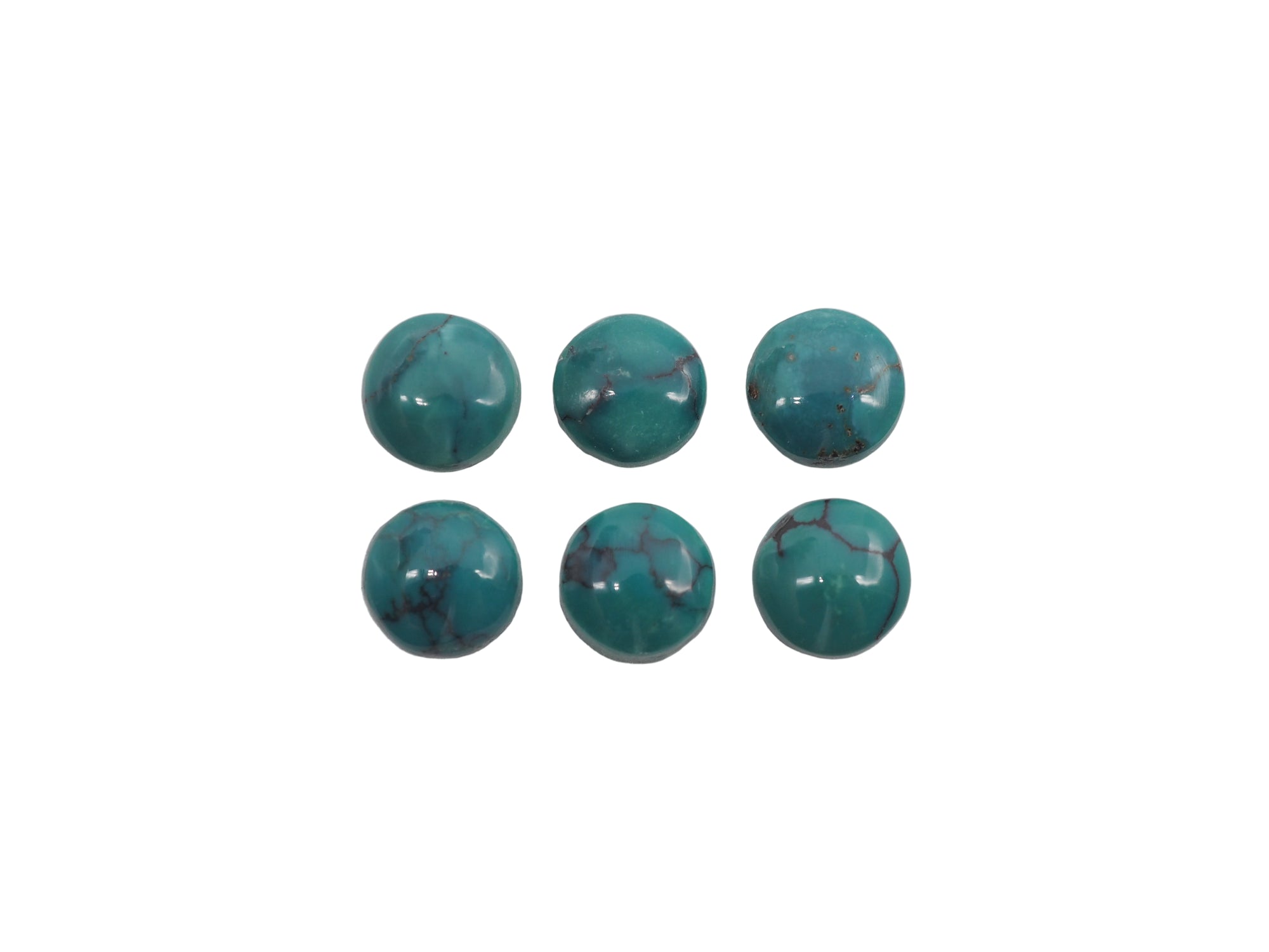 Natural Blue Turquoise Cabochon 8 mm Approximately 12.4 Carat (GTG-NBT-13)