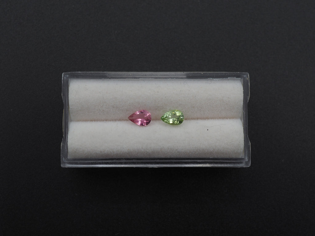 Natural Tourmaline Faceted  6.1 x 4.2 x 2.9mm , Approximately 0.80 Carat, 2 pcs