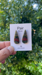 Blood Stone Jasper 32x13mm Matching Pair Cabochon Approximately 29.5 Carat (GTG-MBS-1)