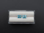 Blue Zircon Faceted Cushion Square Shape  Matching Pair 7x 5 mm Approximately 3.94 Carat