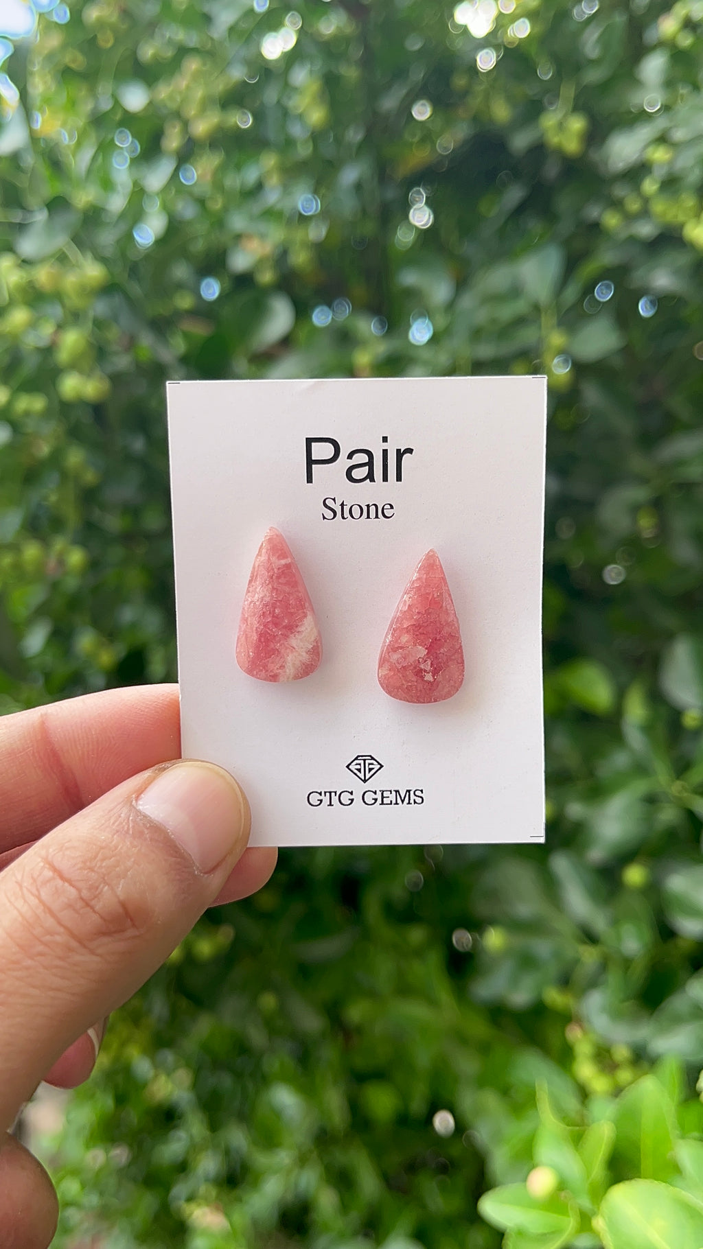 Rhodochrosite 21x12mm Matching Pair Cabochon