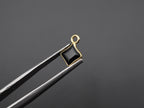 Black Onyx 18K Gold Filled Bezel 5x5 mm ,Single Connector, Onyx Charm