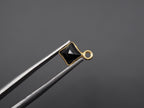 Black Onyx 18K Gold Filled Bezel 5x5 mm ,Single Connector, Onyx Charm