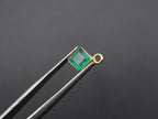Green Onyx 18K Gold Filled Bezel 5x5 mm, Single Connector Onyx Charm