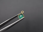 Green Onyx 18K Gold Filled Bezel 5x5 mm, Single Connector Onyx Charm