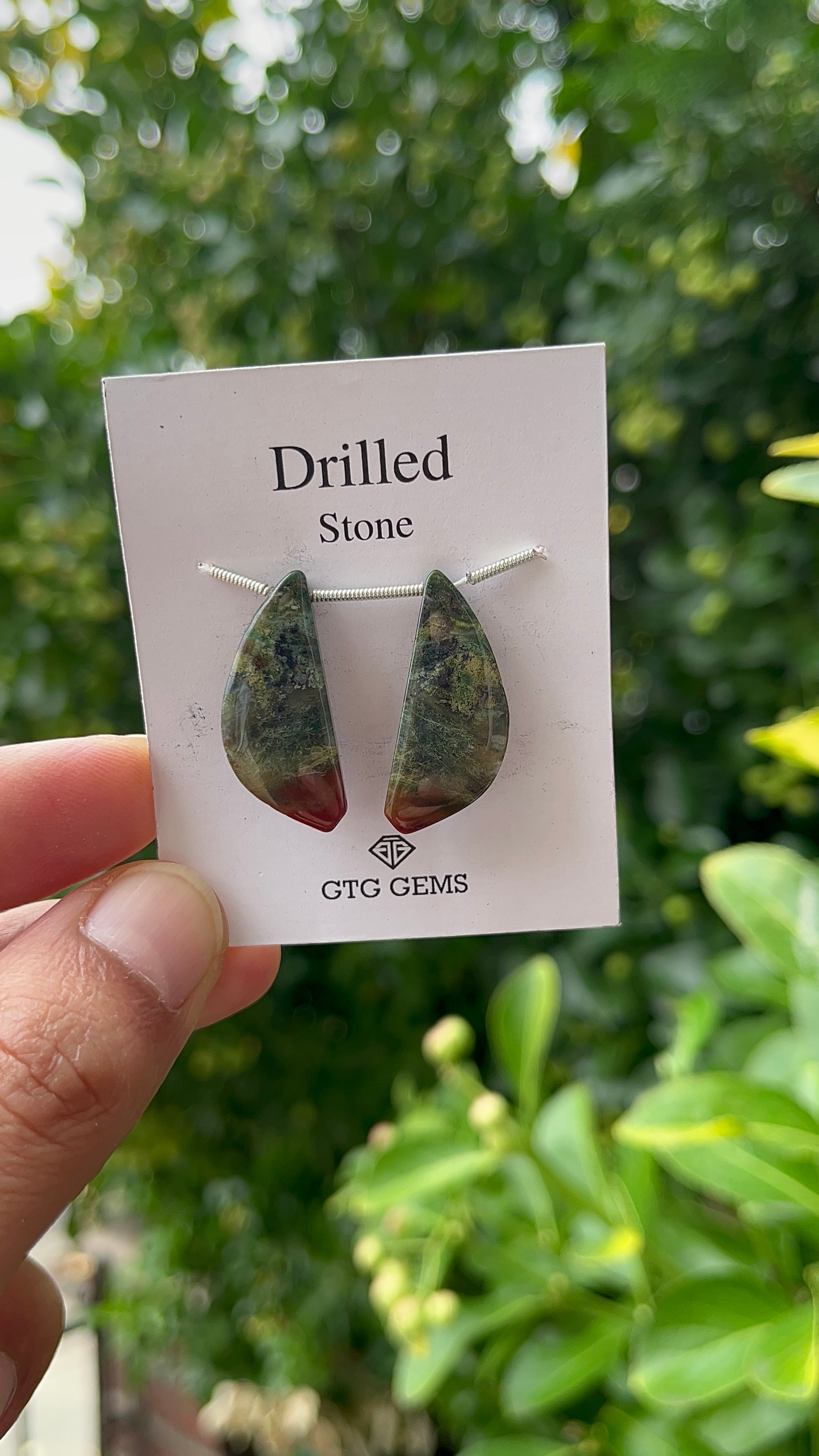 Drilled Blood stone jasper 27x11 mm Approximately 24.50 Carat (GTG-DBJ-36)