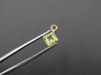 Peridot 18K Gold Filled Bezel 5x5 mm, Single Connector, Peridot Charm