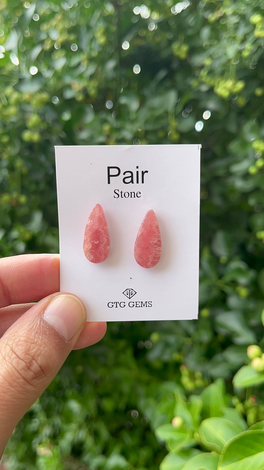 Rhodochrosite 21x10mm Matching Pair Cabochon