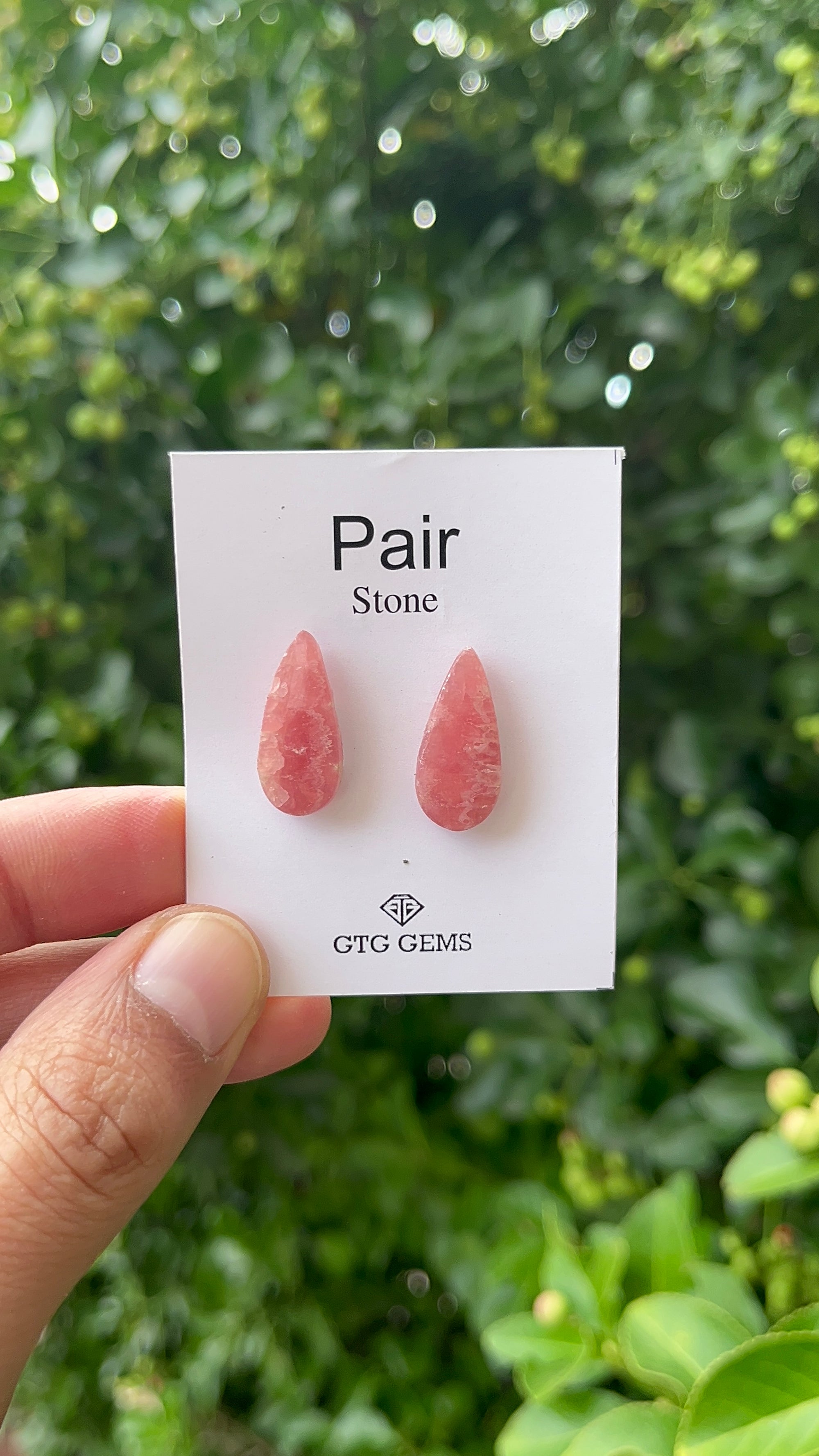 Rhodochrosite 21x10mm Matching Pair Cabochon