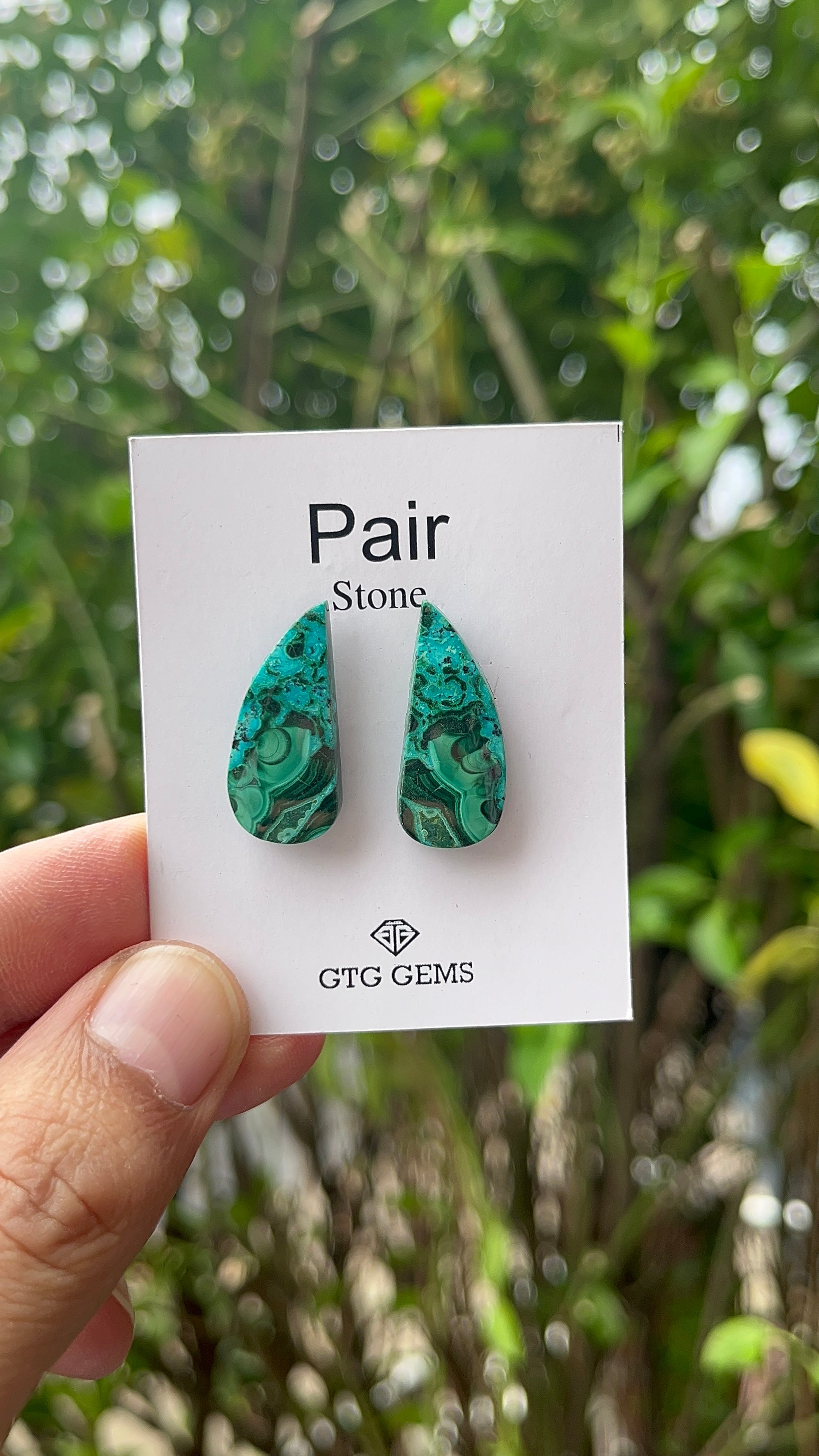 Malachite 35x11 mm Matching Pair Cabochon Approximately 24.50 Carat (GTG-MMC-30)