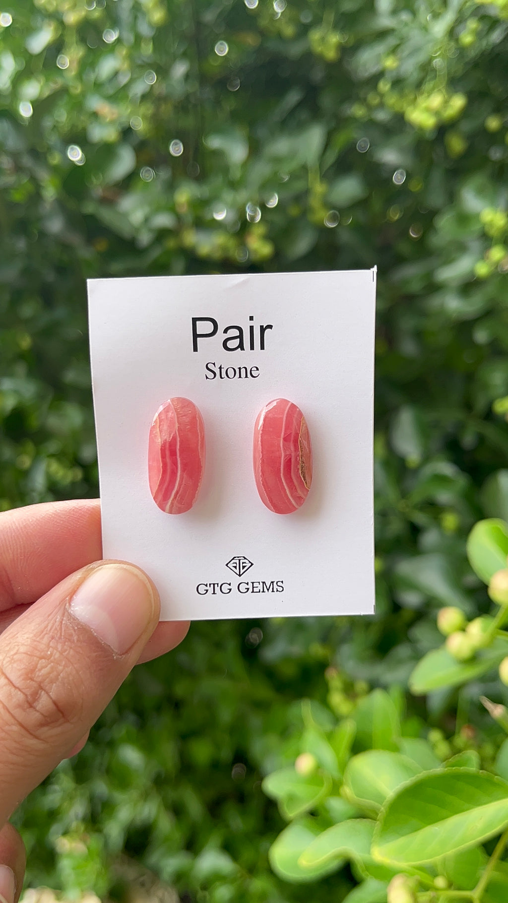 Rhodochrosite 21x10mm Matching Pair Cabochon