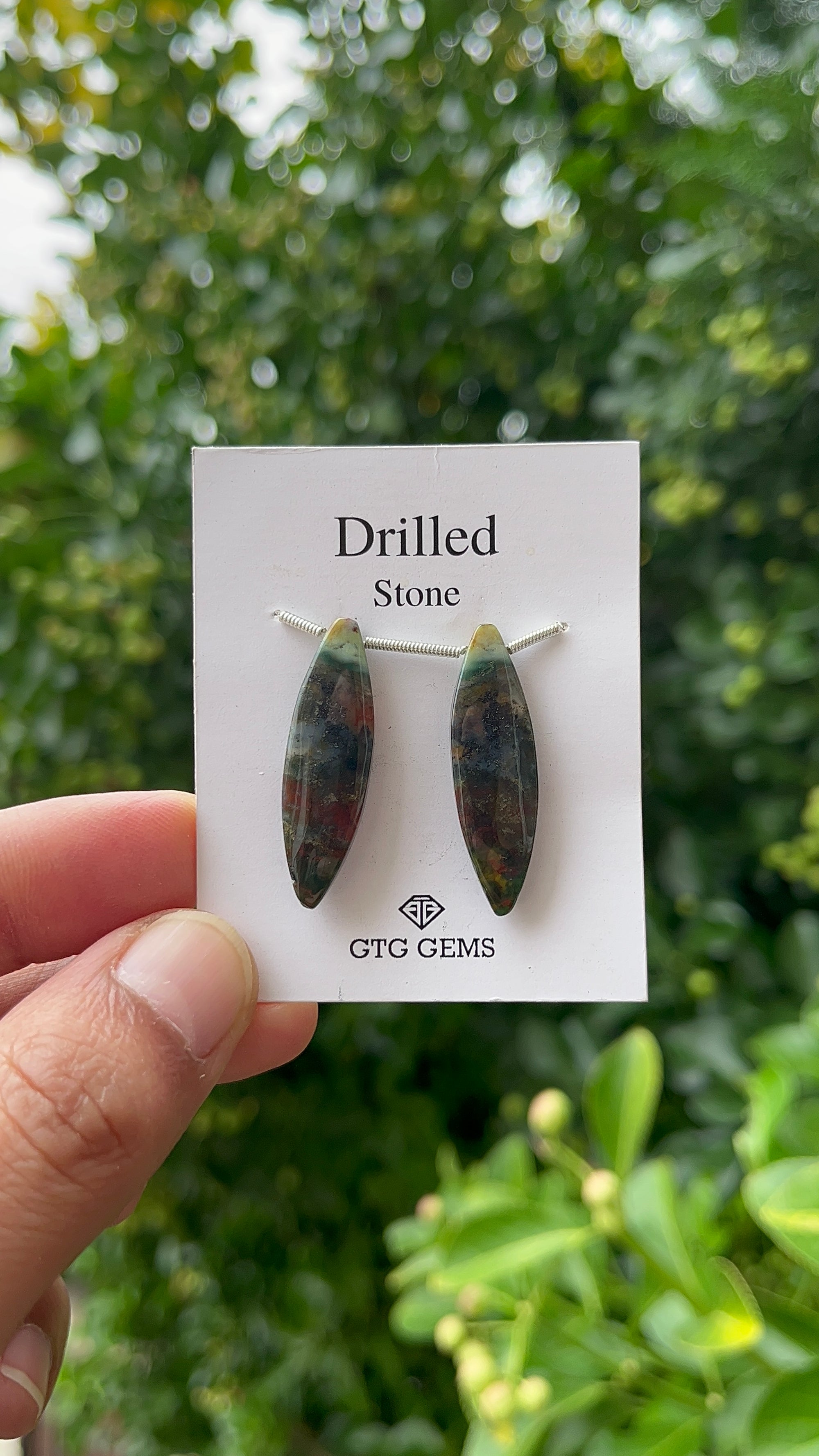 Drilled Blood stone jasper33x9 mm Approximately 22.50 Carat (GTG-DBJ-35)