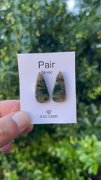 Blood Stone 28x13mm Matching Pair Cabochon Approximately 25.5 Carat (GTG-MBS-9)