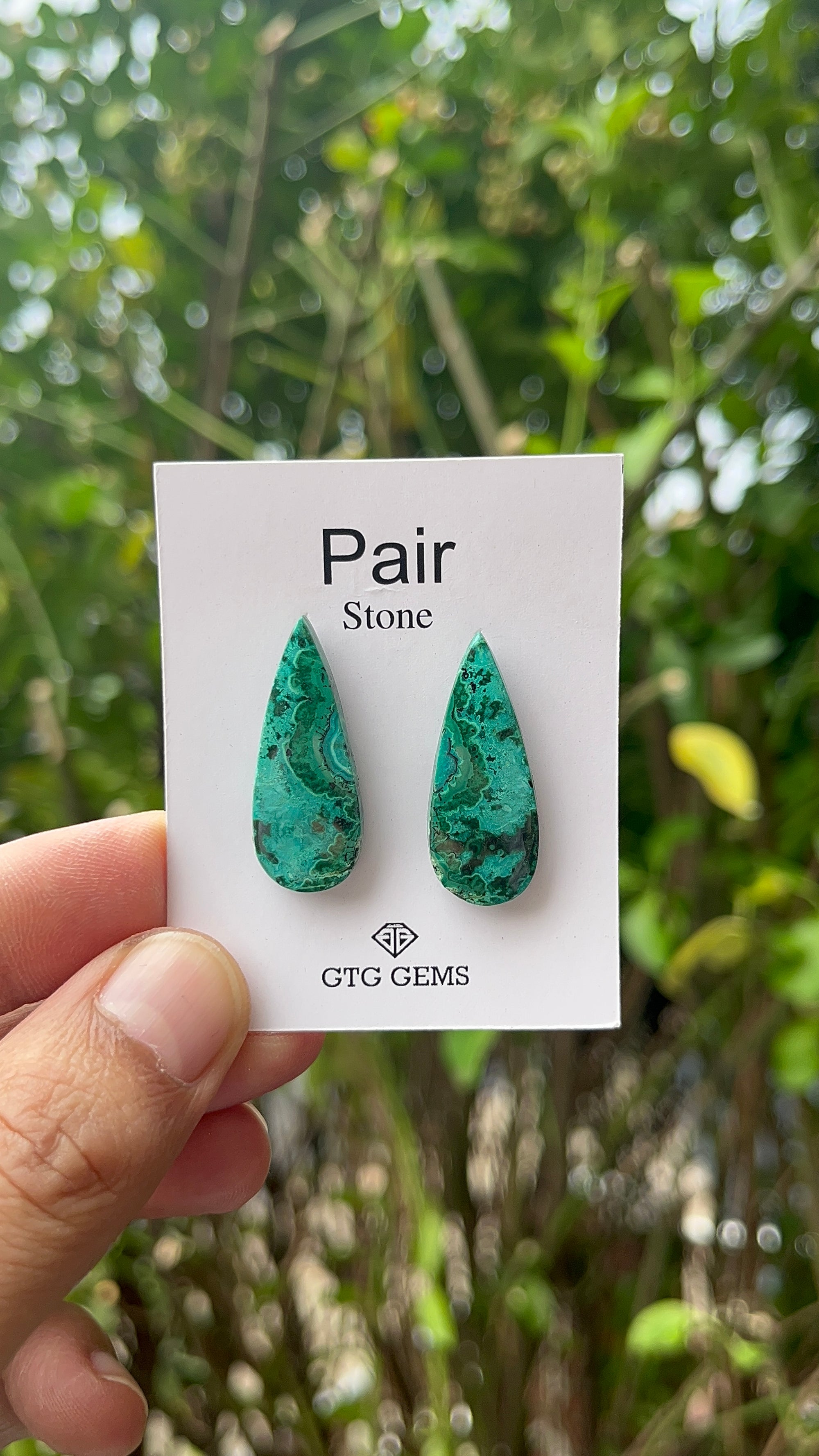 Malachite 30x12 mm Matching Pair Cabochon