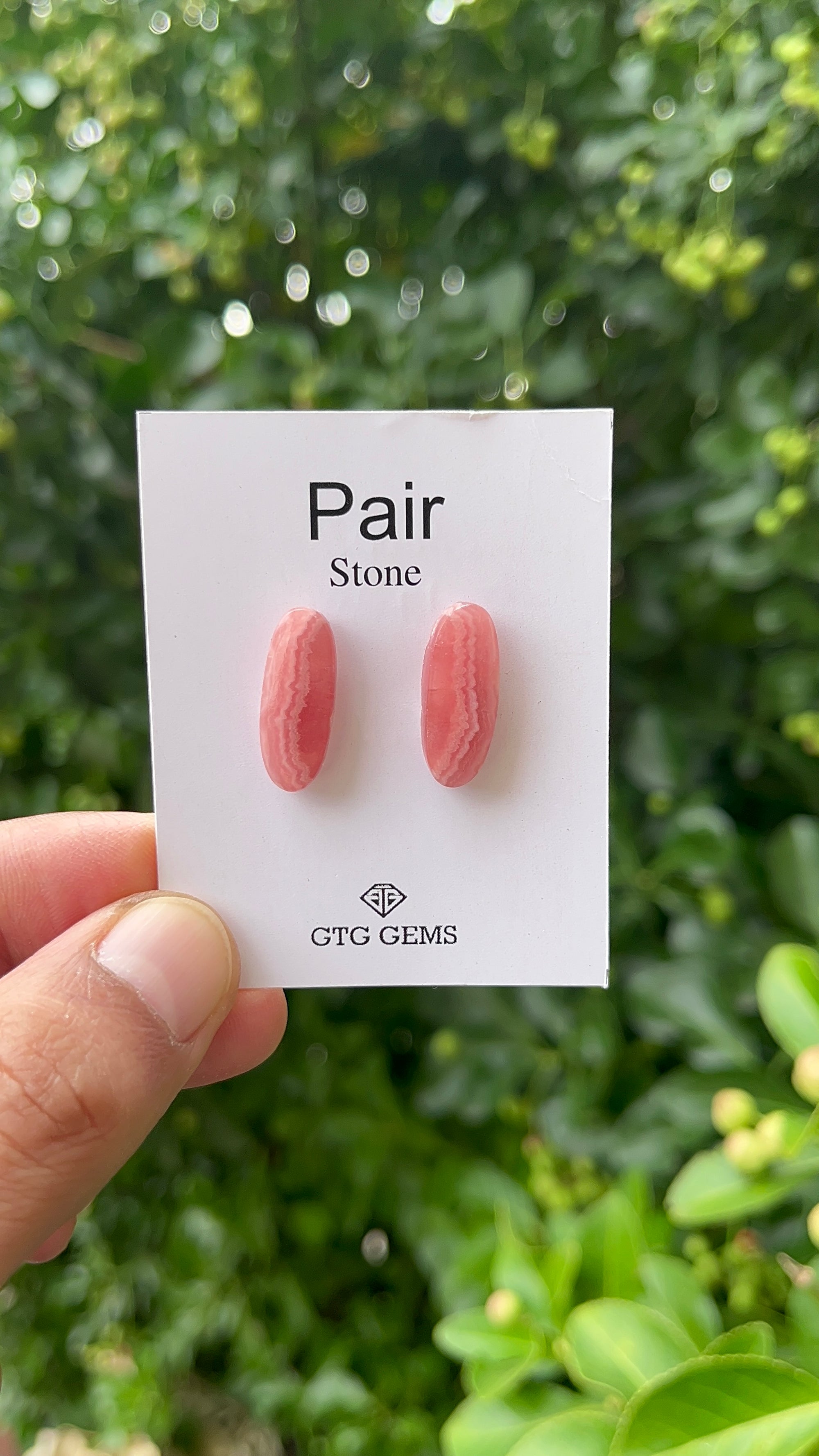 Rhodochrosite 20x8mm Matching Pair Cabochon