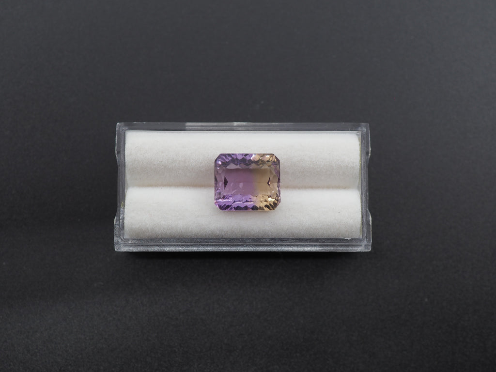 Cushion shaped Lavender Faceted Ametrine 12.6x10.9x7.3mm Single Piece Approximately 6.85 Carat