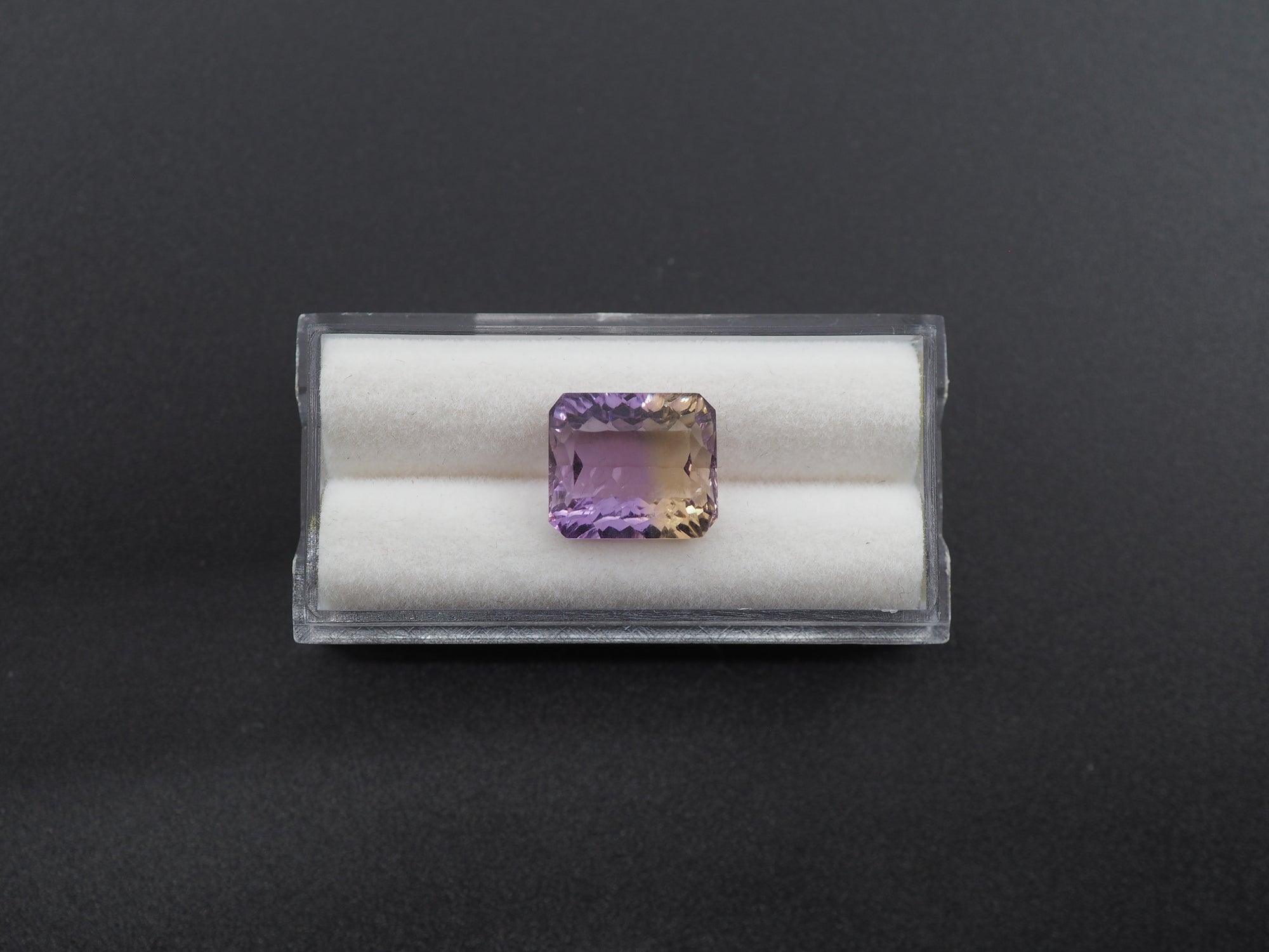 Cushion shaped Lavender Faceted Ametrine 12.6x10.9x7.3mm Single Piece Approximately 6.85 Carat
