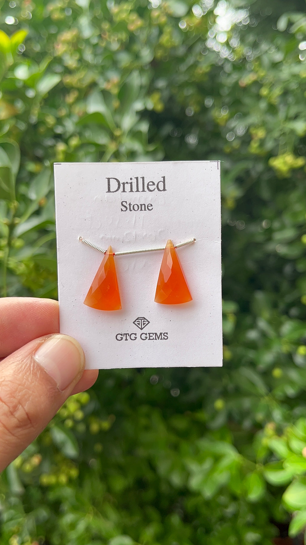 Natural Faceted Carnelian Drilled 20x12mm Approximately 11.50 Carat
