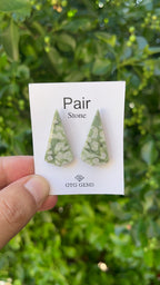 Serpentine Cabochon Matching Pair 32x17 mm, Approximately 34.5 carat  (GTG-MSC-5)