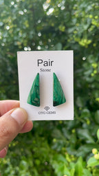 Malachite 31x12mm Matching Pair Cabochon Approximately 34 Carat (GTG-MMC-3)