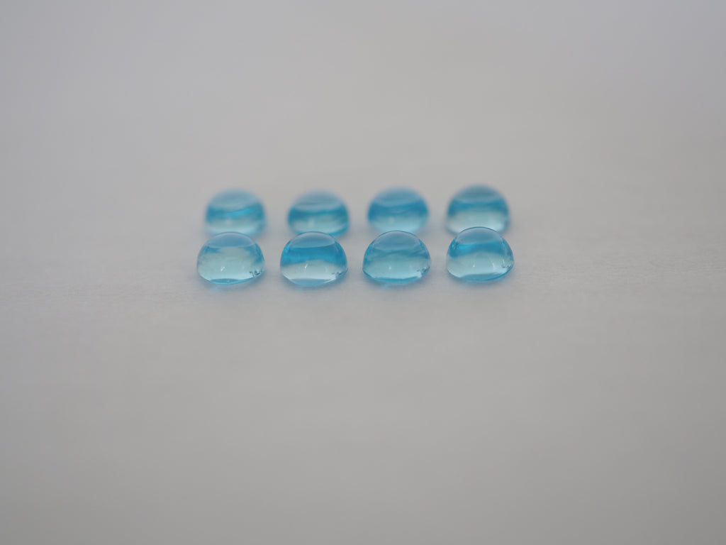 Swiss Blue Topaz Cabochon 4 mm