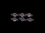 Amethyst Bezel  6 mm, Double Connector, Amethyst Bezel, Amethyst  Charm, 925 Sterling Silver(GTG-SBA-11)