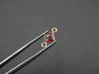 Garnet 18K Gold Filled Bezel 5x5 mm, Double Connector, Garnet Charm