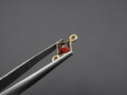 Garnet 18K Gold Filled Bezel 5x5 mm, Double Connector, Garnet Charm