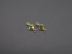 Peridot 18K Gold Filled Bezel 5x5 mm, Double Connector, Peridot Charm