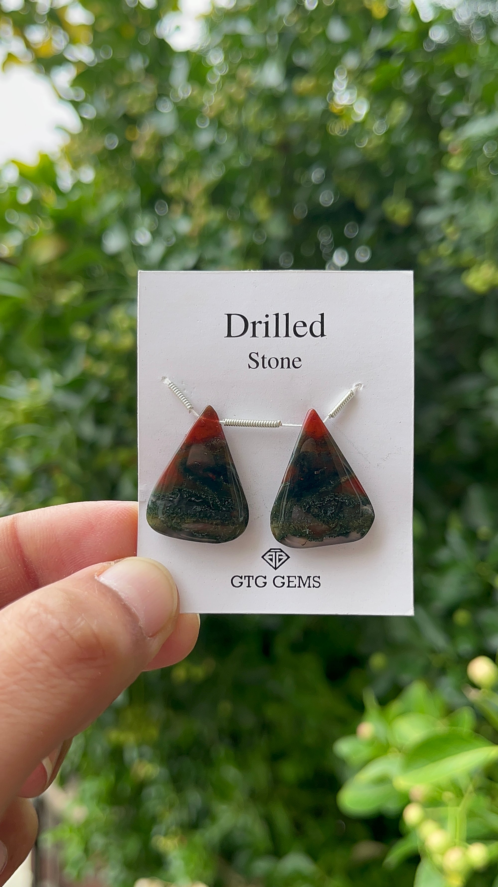 Drilled Blood stone jasper 24x18 mm Approximately 29 Carat (GTG-DBJ-27)