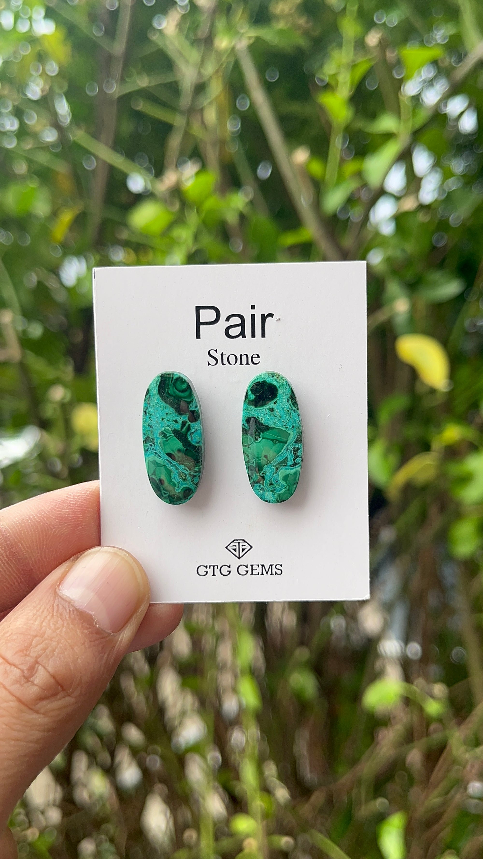 Malachite 25x11 mm Matching Pair Cabochon Approximately 29 Carat (GTG-MMC-34)