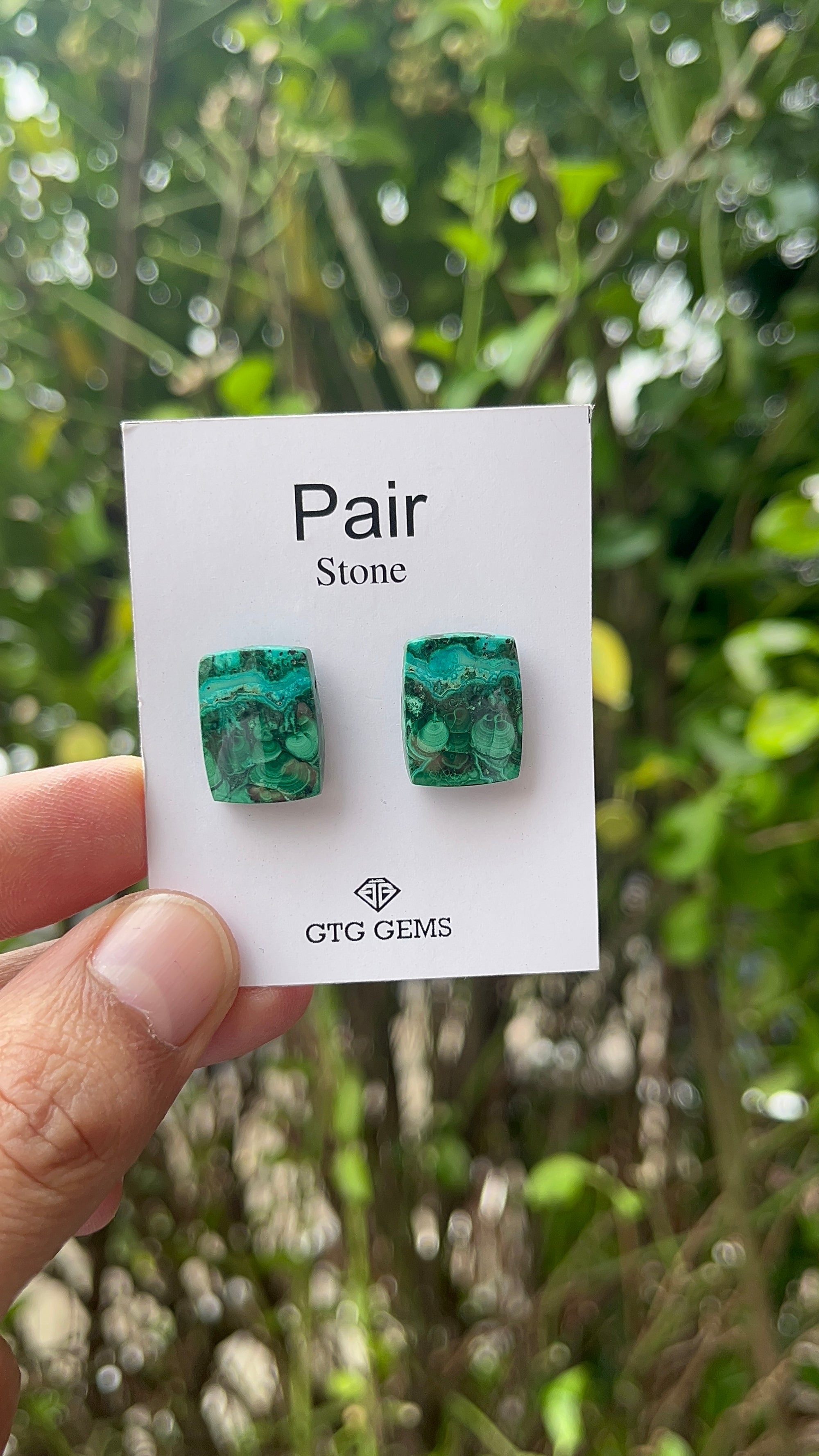 Malachite 17x13 mm Matching Pair Cabochon